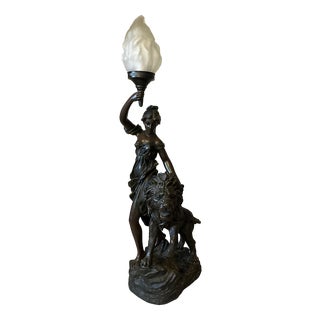 Regulated Torchiere Table Lamp For Sale