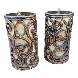 Hollywood Regency Pendant Lights- a Pair For Sale