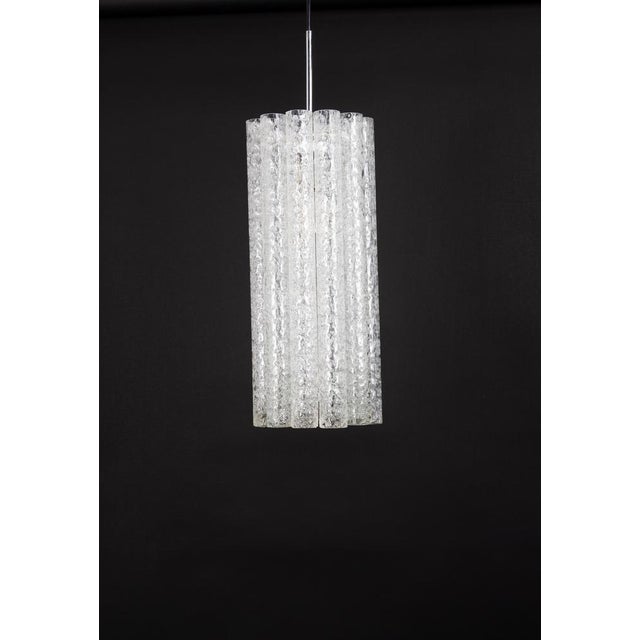 Large Murano Tubes Pendant Light attributed to Doria, 1970s For Sale - Image 12 of 15