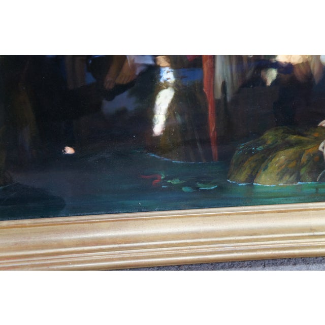 Mid 20th Century Lament for Icarus Greek Mythology Oil Painting After Herbert James Draper 65" For Sale - Image 11 of 13