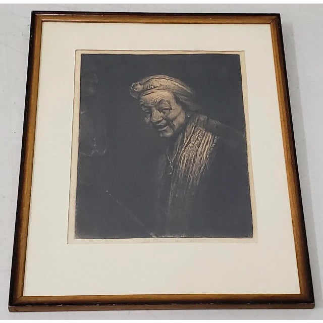 Black Rembrandt Self Portrait Engraving For Sale - Image 8 of 8