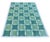 Handmade Cotton Area Rug, Natural Vegetable Dyed, Green and Cream Checked Dhurrie- 8'x10' For Sale - Image 9 of 10