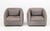 Pair of Modern Style Gray Suede Tub Chairs, with one lumbar cushion. 30" H x 31.5" W x 35" D; seat: 16.5" D. Provenance:...