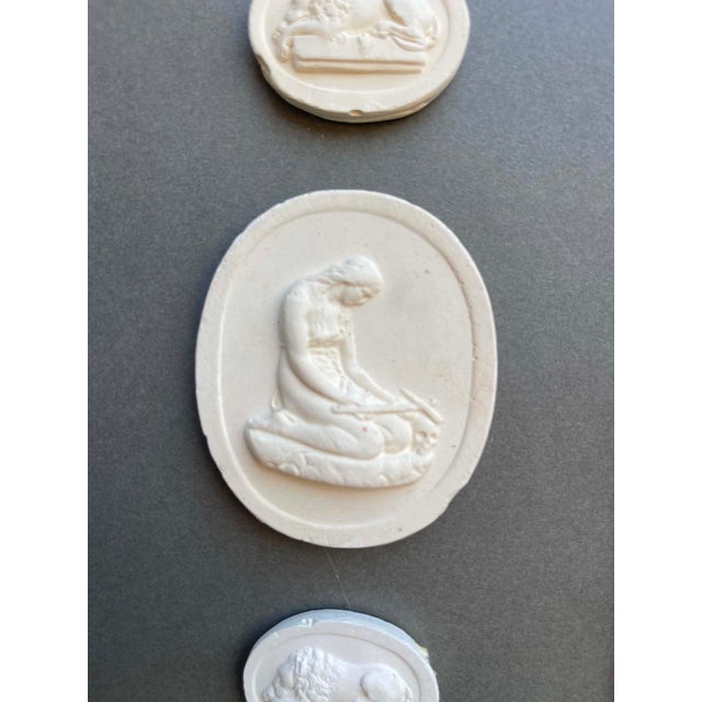 Late 19th Century Italian Plaster Intaglios in 1880s Pine Frame For Sale - Image 5 of 6