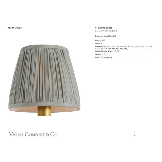 Visual Comfort Signature 6" Pleated Mist Silk Shade Designer: Visual Comfort Signature Height: 5.25" Base: Shade Details:...
