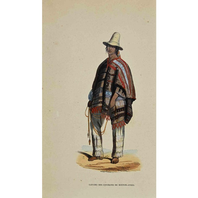 Gaucho of the Buenos Aires Surroundings is a hand colored lithographs made by Auguste Wahlen in 1844. Good condition. The...