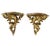 A large Pair of Italian Florentine Wall Brackets, Hand-carved and Giltwood. Each bracket features a serpentine top shelf...
