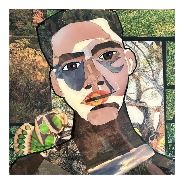 What a Wonderful World Original Collage by Adria Becker For Sale