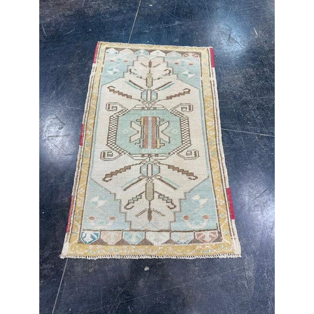 Turkish Mini Rug Oriental Hand Knotted Vintage Rug 1'10" x 3' #17941 Explore a curated collection of hallway runners, wool...