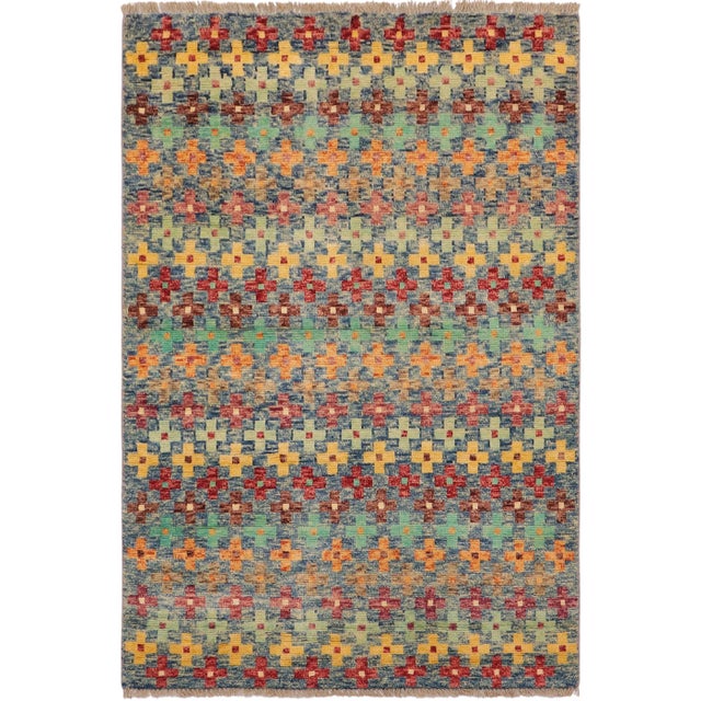 Contemporary Balochi Kara Hand Knotted Wool Rug - 3'4'' X 5'1'' For Sale - Image 10 of 10