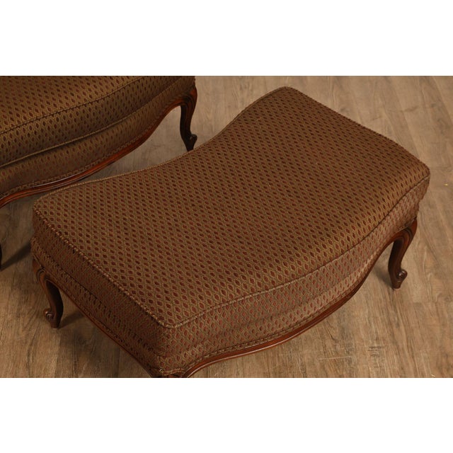 Ethan Allen French Louis XV Style 'Versailles' Armchair and Ottoman For Sale - Image 14 of 18