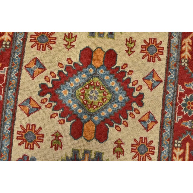 Textile Kazak Runner 2’8” X 9’8” Beige Wool Tribal Hand-Knotted Oriental Rug For Sale - Image 7 of 14