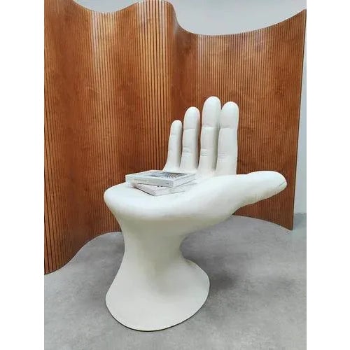 New Design Fiber Hand-Chair Fiberglass Hand-Chair ‘Ivory White For Sale - Image 3 of 5