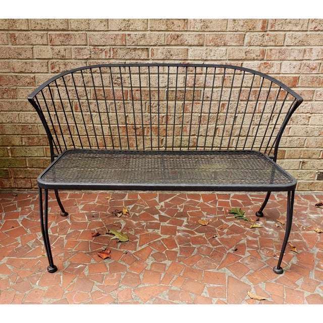 Woodard Era Mid Century Modern Curved Iron Patio Bench Settee Chairish