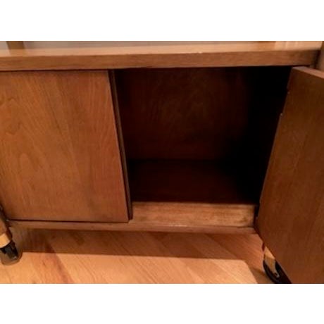 1950s Mid-Century Three-Tier Bar Cart With Storage Cabinet For Sale - Image 9 of 14