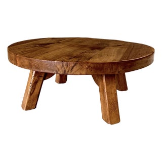 Brutalist Oak Coffee Table, Belgium, 1960s For Sale