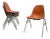 Set of 4 Mid Century Modern Charles & Ray Eames Herman Miller Padded Shell Chairs, Early 1950's Stacking Bases For Sale