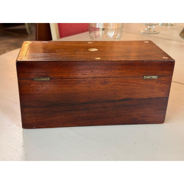 19th Century Rosewood Box With Mother of Pearl Inlay For Sale - Image 9 of 10