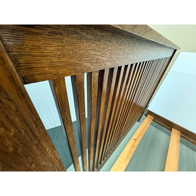 Full Size Arts & Crafts Oak Wood Bed-Frame For Sale - Image 11 of 12