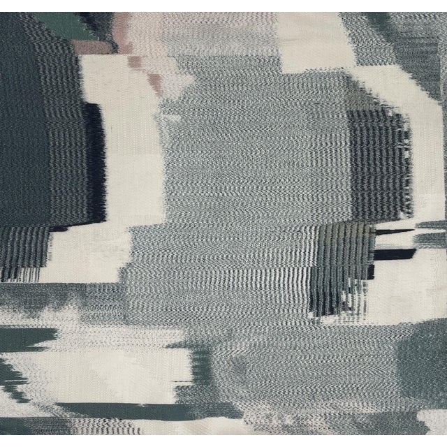 Modern Harlequin Perspective Emerald/Peony Pillows- A Pair For Sale - Image 3 of 3