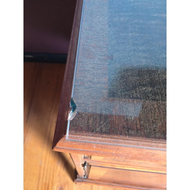 S.Karpen Vintage Inlayed Wooden Knee-Hole Desk For Sale - Image 14 of 17