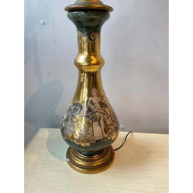 Eglomise 1950s Italian Classical Lamp For Sale - Image 9 of 12