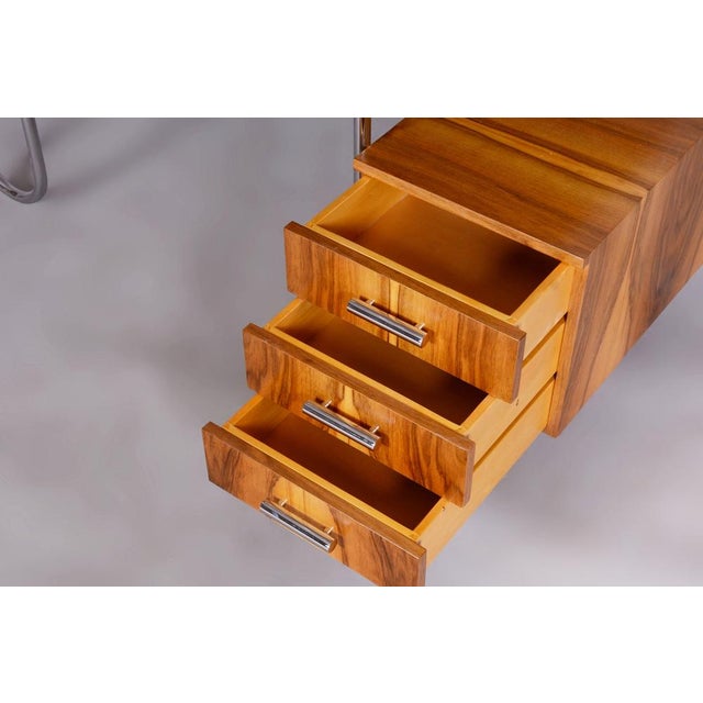 Czech Bauhaus Walnut Writing Desk by André Lurcat, 1930s For Sale - Image 12 of 16
