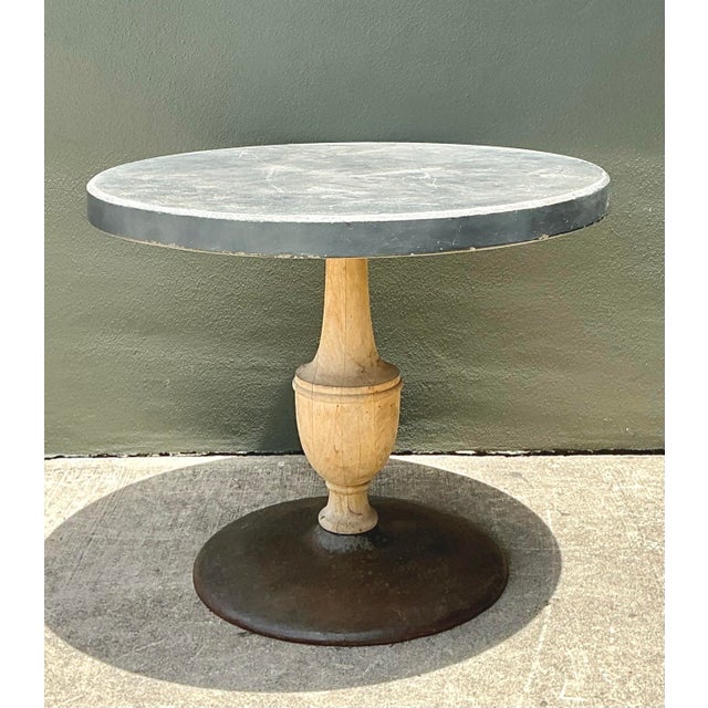 Vintage Boho Patinated Cafe Table For Sale In West Palm - Image 6 of 11
