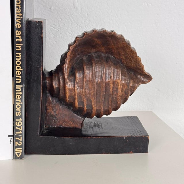 Art Deco Shell-Shaped Bookends, Italy, 1930s, Set of 2 For Sale - Image 6 of 17