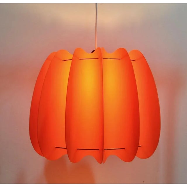 Danish Red Plastic Lamp, in Very Good conditions. Designed 1970 to 1979 Up to 250V (Europe/UK Standard).The wiring of this...