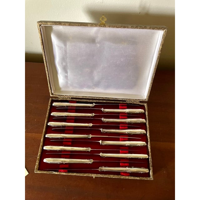 Silver-Plated Metal Knives, France, 1950s, Set of 12 For Sale - Image 6 of 10