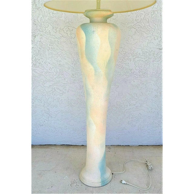 Lights 1970's Southwestern Style Textured Plaster Floor Lamp For Sale - Image 7 of 12