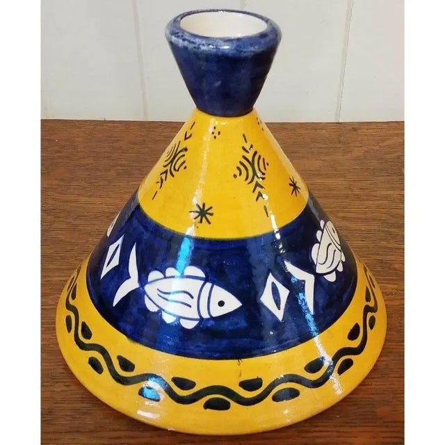 3pc. Large Decorative Moroccan Tagine Pot For Sale - Image 4 of 10