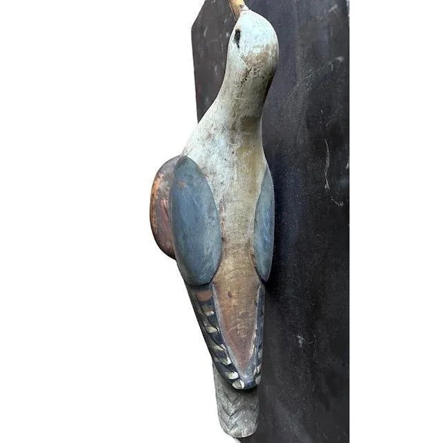 Wood 1900 American Folk Art Wood Carved Seagull on Board For Sale - Image 7 of 9