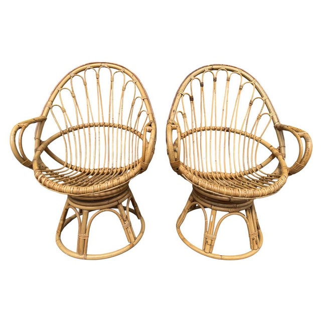 Rattan Egg Chairs, 1960s, France, Set of 2 For Sale - Image 16 of 16