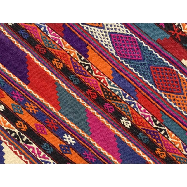 Hot Pink 1960s Small Boho Kilim Rug, 48" X 36" For Sale - Image 8 of 9