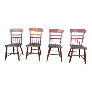 19th Century Set of 4 Antique Dining Side Chairs For Sale