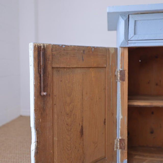Antique Blue Painted Pine Cupboard - Circa 1880 For Sale - Image 14 of 14