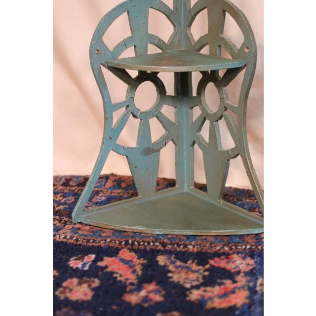 1930s 1930s Folk Art Green and Gold Scroll Shelf For Sale - Image 5 of 13