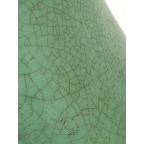 1930s Large Jade Green Crackle Glaze Porcelain Vase from Rosenthal Selb, 1930s For Sale - Image 5 of 12