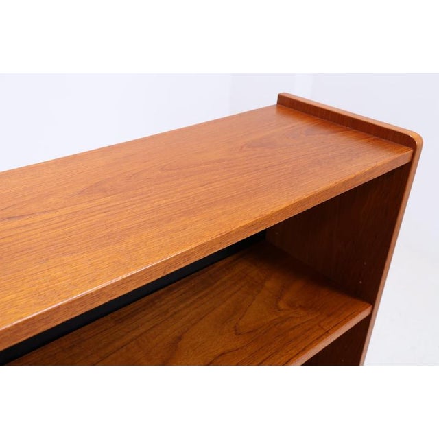 Brown Mid-Century Teak Bookcase with Secretary For Sale - Image 8 of 18