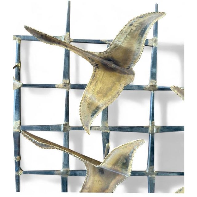 Mid-Century Modern 1970s Vintage Brass 3d Wall Art - Mid-Century Modern Bird Sculpture For Sale - Image 3 of 3