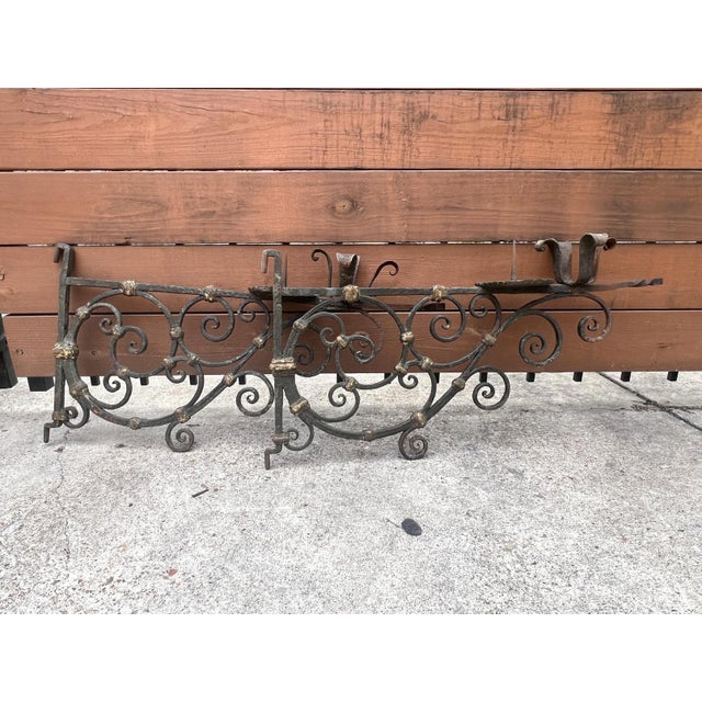 Pair of 18th Century Italian Painted Wrought Iron Wall Mounted Candle Holders For Sale - Image 10 of 18