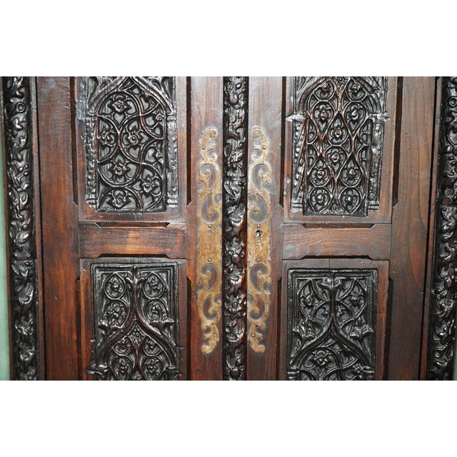 19th Century 19th Century French Gothic Revival Carved Oak Cabinet For Sale - Image 5 of 18