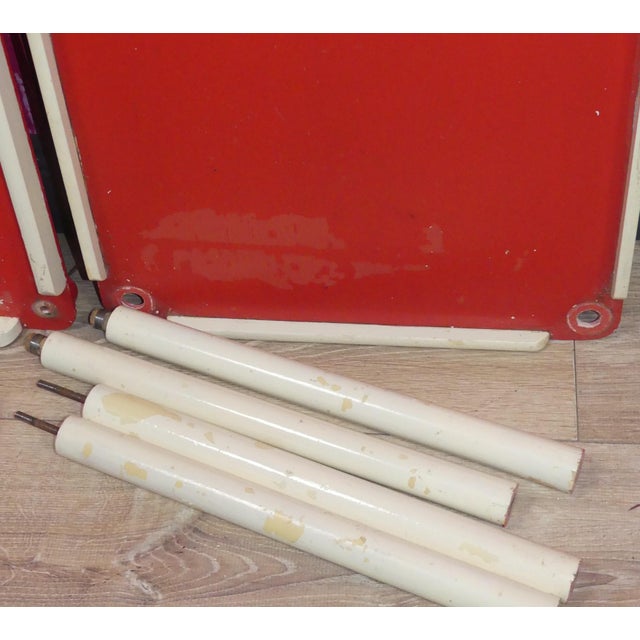 Vintage Bar Cart Tea Cart Red-White Dinette, 1970s For Sale - Image 11 of 13