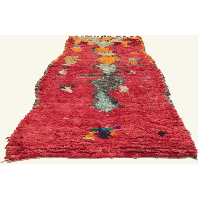22046 Vintage Boujad Boucherouite Moroccan Rug, 03'02 x 08'04. The Legacy Covenant: A Vintage Boujad Moroccan Masterpiece...