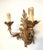 2010s Gold Leaf Double Arm Hardwired Lighted Wall Sconce For Sale - Image 5 of 10