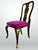 Kindel Queen Anne Hand Painted Chinoiserie Chairs Set of 6 Fuschia Velvet For Sale - Image 10 of 13