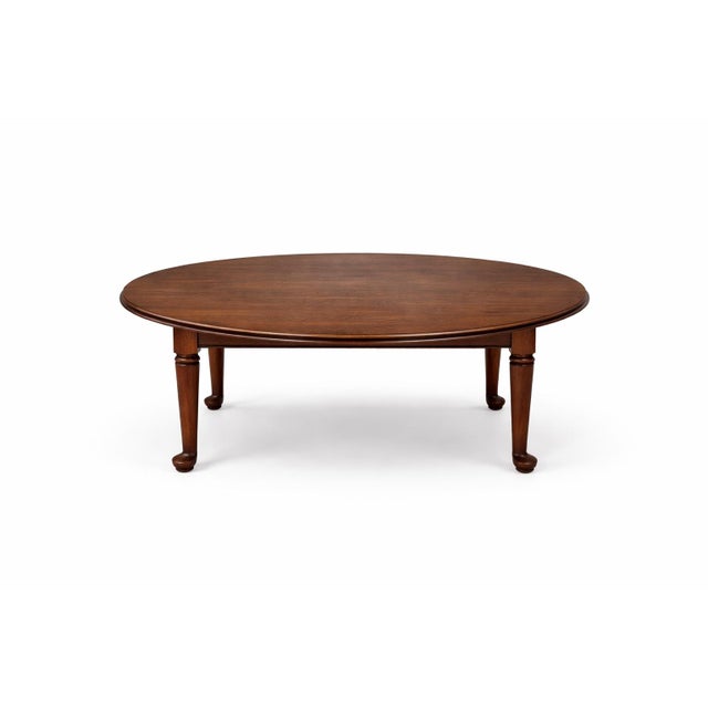 1930s Tryner-Fletcher Co. Los Angeles Solid Wood Drop-Leaf Coffee Table – 48” Round For Sale In Los Angeles - Image 6 of 8