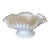 Vintage Milk Glass With Clear Ruffle Edges Fruit Bowl Candy Dish Cottage MCM For Sale